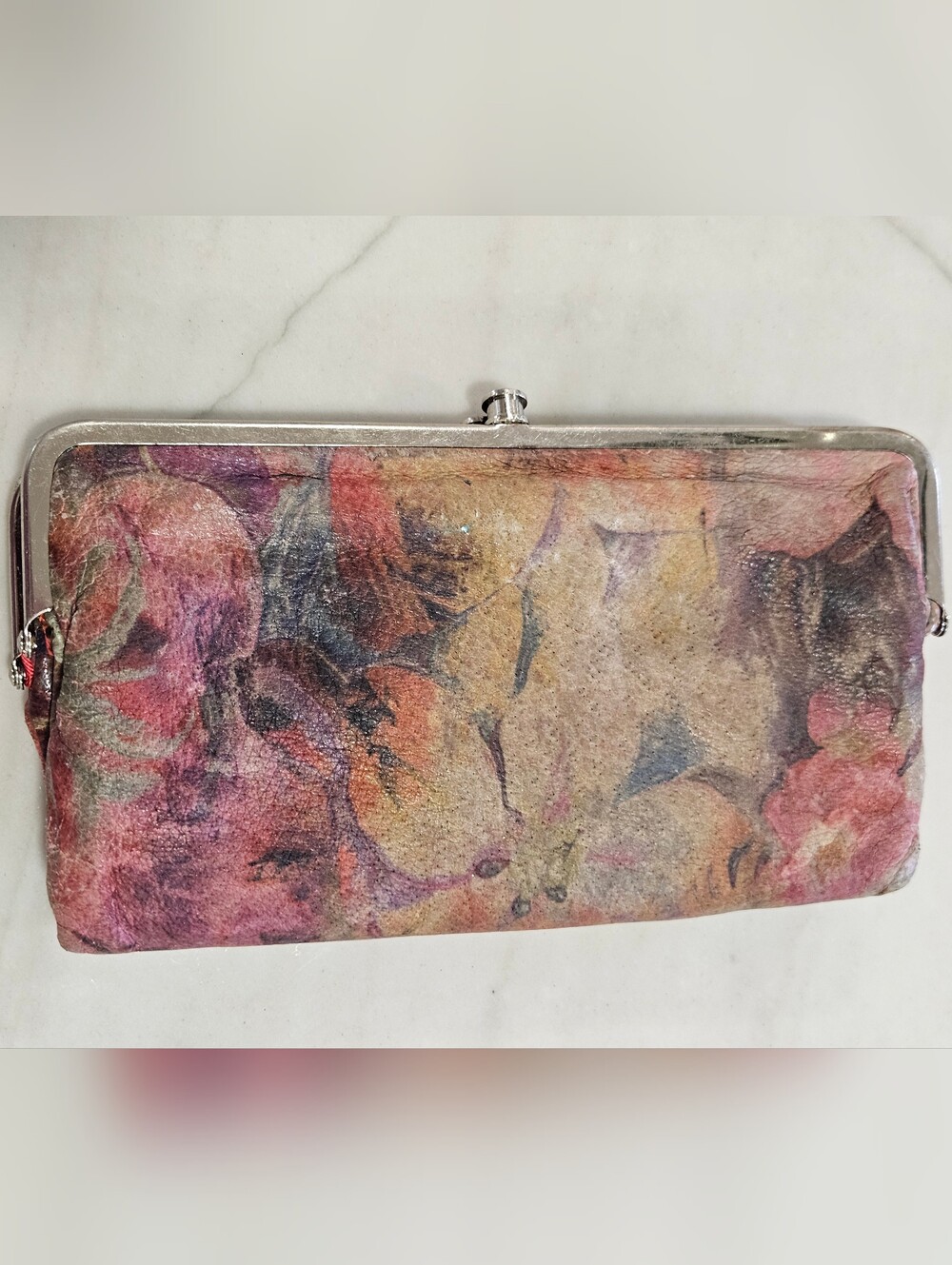 HOBO International "Lauren" Double Frame Clutch Wallet - Vintage Floral Print